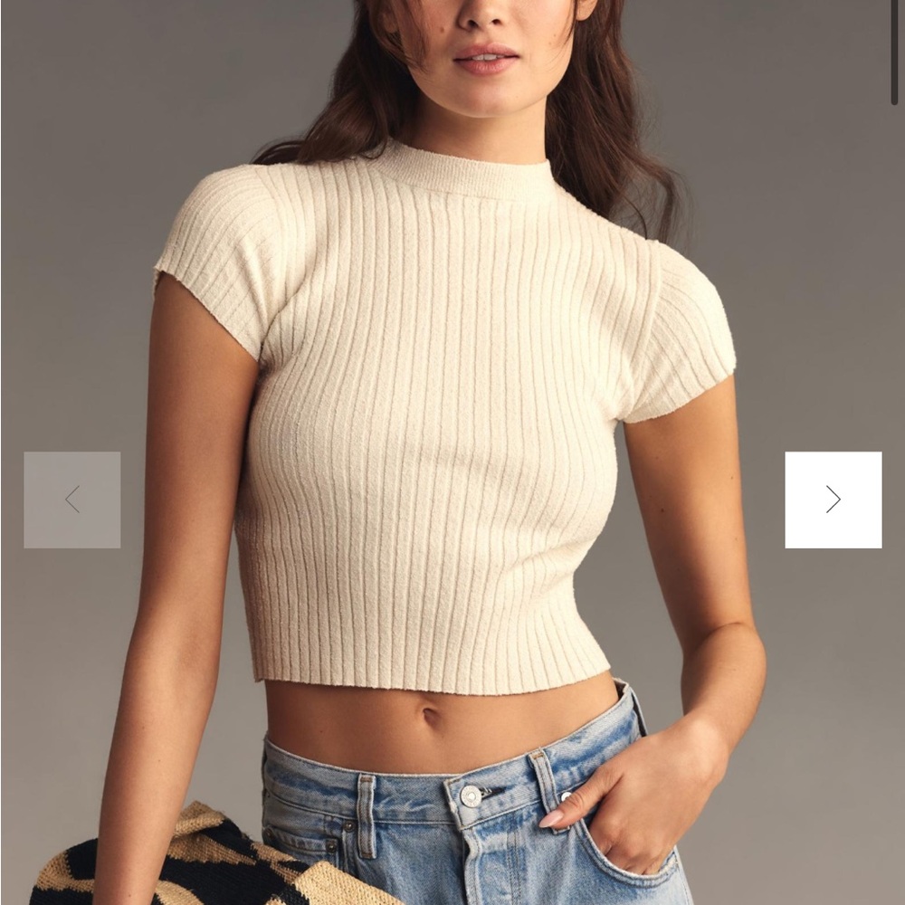 Good American ribbed mock neck